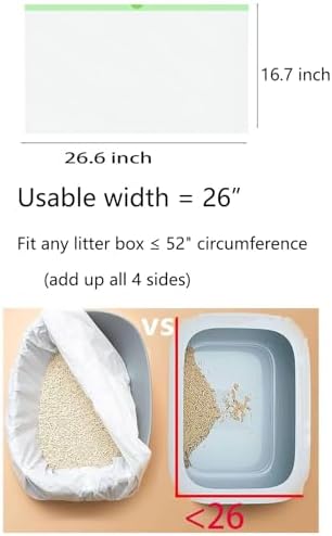 20 Count Cat Drawstring Litter Box Liners 26.6x16.7 inches 2Mils Super Thickfor - Image 2
