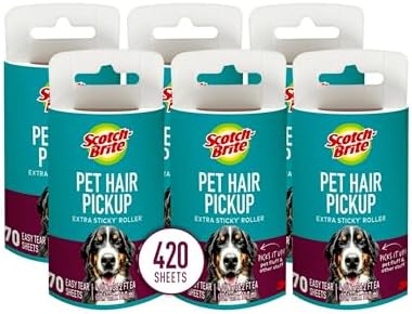 Scotch-Brite Pet Hair Extra Sticky Lint Roller, 420 Sheets Total, 6 Pack by Scotch-Brite
