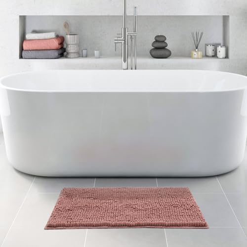 FRESHMINT Chenille Bathroom Rugs Mat 32"x20", Non-Slip Bath Mat - Image 2