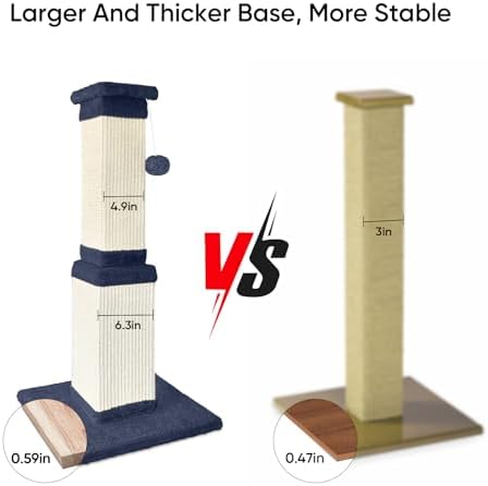Cat Scratching Post for Indoor Cats, 32Inch Sisal Cat Scratcher - Image 5