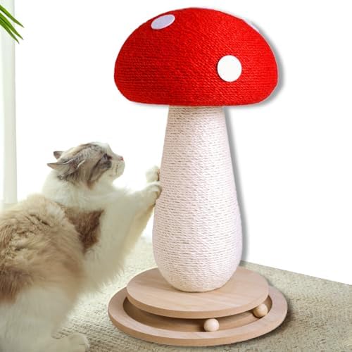 Whimsical Mushroom Cat Scratcher by Chzisuyy