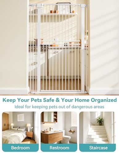 No Pawblems 55" Extra Tall Pet Gate, 31.5"-48" Wide Tall Dog Gate - Image 5