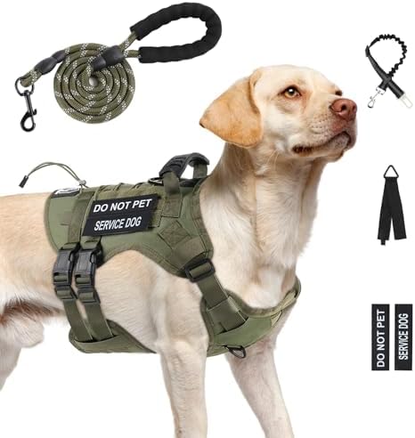 No Pull Tactical Dog Harness for Large Dogs, Service Dog Vest by Yungaspy