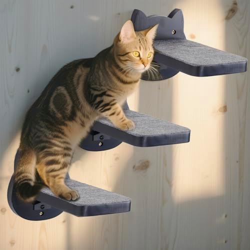 ESPETS Black Painted Solid Wood Cat Wall Climbing Steps - Image 7