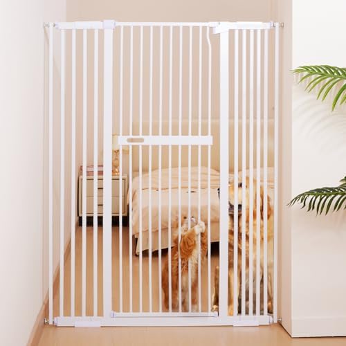 No Pawblems 55.1" Extra Tall Pet Gate, 29.9"-44.4" Wide Cat/Dog Gate by NoPawblems