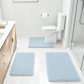 Ophanie Blue Bathroom Rugs Sets 3 Piece, Soft Chenille Bath Mat, Non Slip by Ophanie