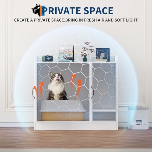Cat Litter Box Enclosure, Hidden Litter Box Furniture - Image 4