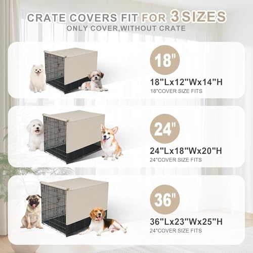 Explore Land Breathable Dog Crate Cover, 24 inches （Tan） - Image 3