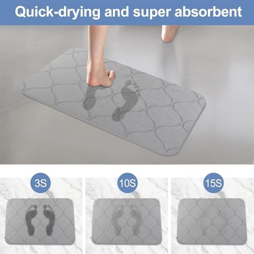 Stone Bath Mat Diatomaceous Earth Shower Mat Non-Slip Super Absorbent Quick - Image 4