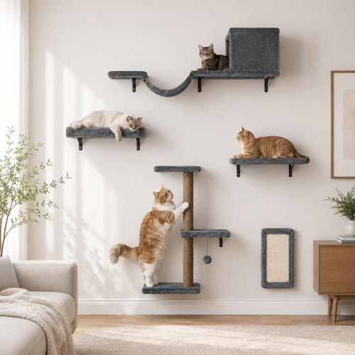 5-in-1 Cat Wall Shelves by Unknown