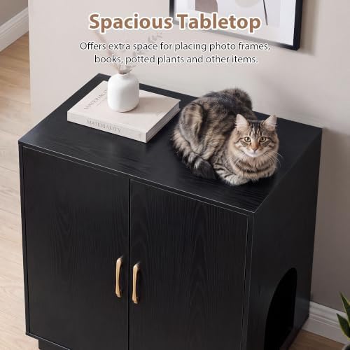 Gitelsnour 30.9'' Litter Box Enclosure Furniture- Hidden Storage - Image 6