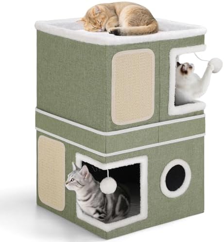 Shikha 2 Story Cat House beds for Indoor Cats by Shikha
