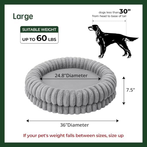 BALANCE Luxury Donut Dog Bed, 36 Inches Round Dog Beds Large Sized Dogs Washable - Image 5