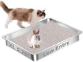 Low Entry Stainless Steel Cat Litter Box by Amibud