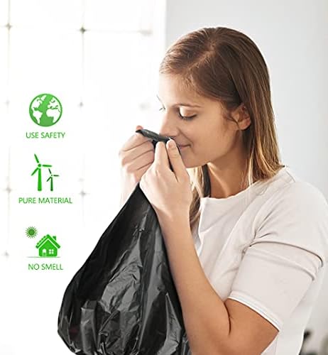 Teivio Medium Black Trash Bags 10 Gallon 40 Count Kitchen Garbage Bags - Image 7