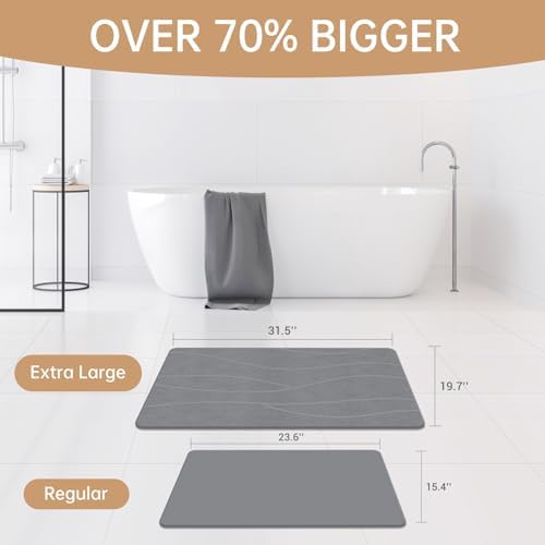 THMINS 2 Pack Extra Large Stone Bath Mat - Image 3