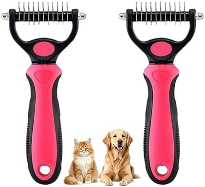 Dematting Comb for Dogs and Cats, Undercoat Rake Pet Brush for Long Hair by Unknown
