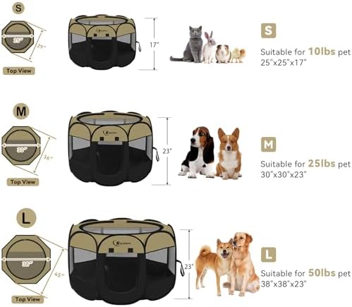 Siedihit Dog Cat Playpen, Medium Puppy Pet Playpen, Dog Crate Tent Cage - Image 2