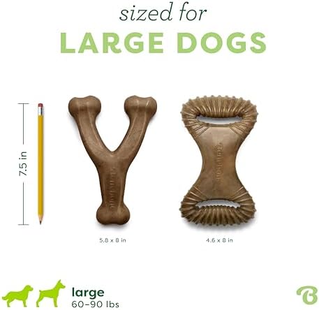 Benebone 2-Pack Wishbone/Dental Durable Dog Chew Toys, Real Bacon - Image 4