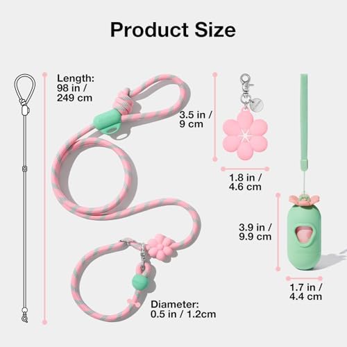 VETRESKA Hands-Free Dog Leash, 8FT Flora Rope Leash - Image 5