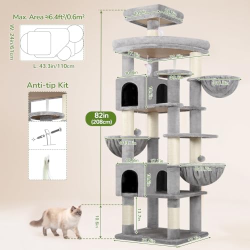 Globlazer 82in Extra Large Cat Tree Tower - Image 6