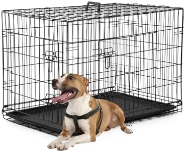 FDW | 36" Foldable Metal Dog Crate | Black | Cage by FDW