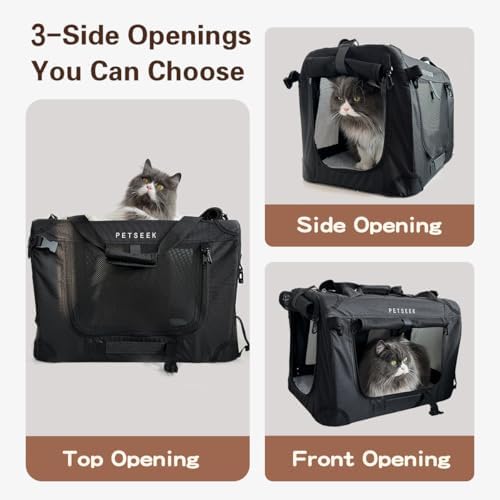 Large Cat Carrier, Portable Soft Sided Road Car Carrier, - Image 4