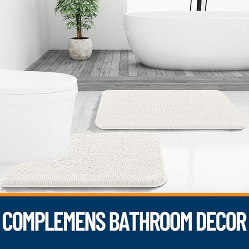 OLANLY Bathroom Runner Rugs 40x24, Extra Soft Absorbent Chenille Bath Rugs - Image 7