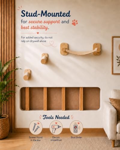 Cat Wall Shelves 6-in-1 Wall Mounted Cat Furniture - Image 5