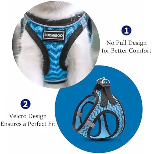 Dog Harness with Leash Set, Step-in Adjustable Puppy Vest, Light Pink XL - Image 3