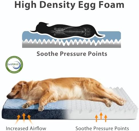JOEJOY Orthopedic Dog Bed for Large Dogs, Washable Dog Crate Bed Large Sized - Image 3
