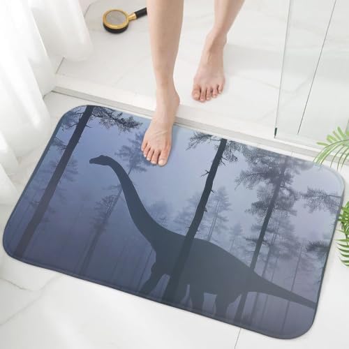 Sanzugh Dinosaur Bath Mat Rug for Bathroom, Jurassic Raptor Animals Dino Kids - Image 2