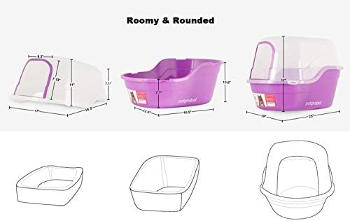 Covered Litter Box, Jumbo Hooded Cat Litter Box Holds Up to Two Small Cats - Image 3
