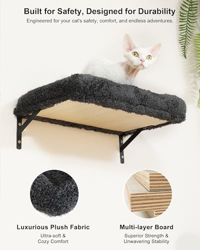 FUKUMARU Cat Wall Shelves Set, 70 inch Wall Mounted Tree - Image 3
