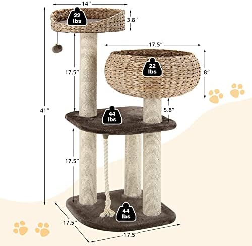 Tangkula Modern Cat Tree for Indoor Cats, Small/Tall Cat Tower - Image 3