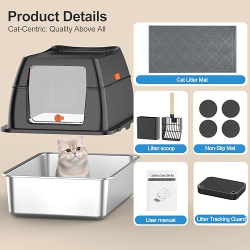 Lobeve Extra Large Stainless Steel Litter Box - Image 6