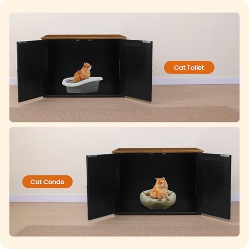 Dwanton Cat Litter Box Enclosure, Hidden Litter Box Furniture, 27.6 Inches - Image 6