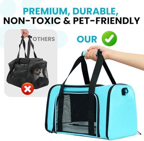 Soft-Sided Cat Carrier 18x11x11 in Expandable Travel Pet Bag 15LBS - Image 5