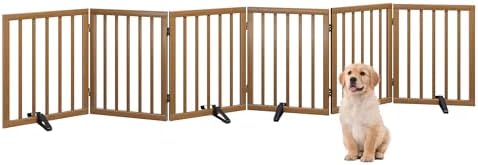 Dog Gates for Doorways, Foldable Dog Gate Indoor, Freestanding Pet Gates for by Algherohein