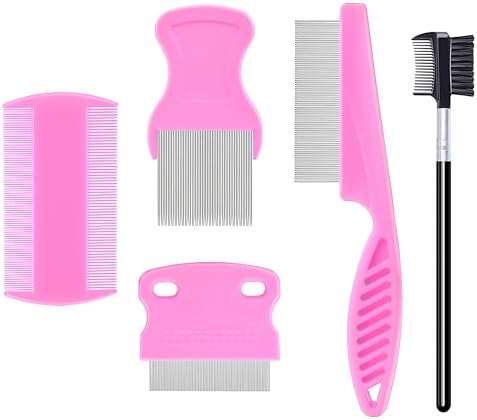 5 Pack Flea Lice Comb, Stainless Steel Dog Cat Grooming Combs by Jigfew