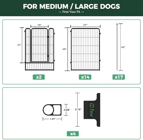 FXW Rollick Dog Playpen with Fence-to-Wall Anchors, 16 Panels - Image 5