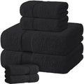Black Bath Towel Set of 6 by WhiteClassic