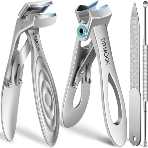 Toenail Clippers for Thick Toenails for Seniors, Angled Head Wide Opening by DRMODE
