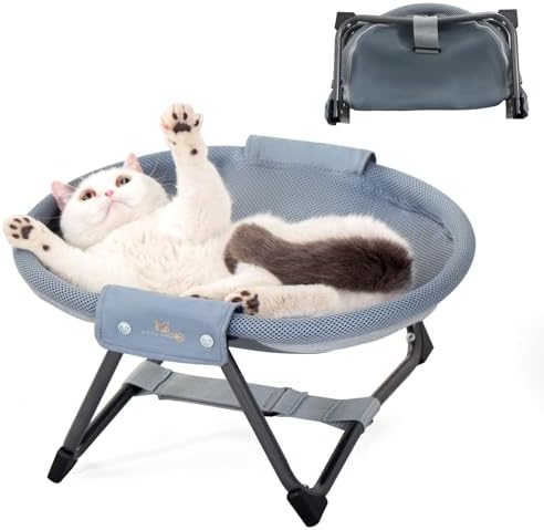 KITTY KINGDOM No-Assembly Folding Cat Hammock, Portable Elevated Cat Bed by Unknown