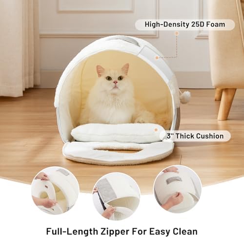 ZOMISIA 2in1 Cat Bed for Indoor Cats Foldable Cat Cave - Image 5
