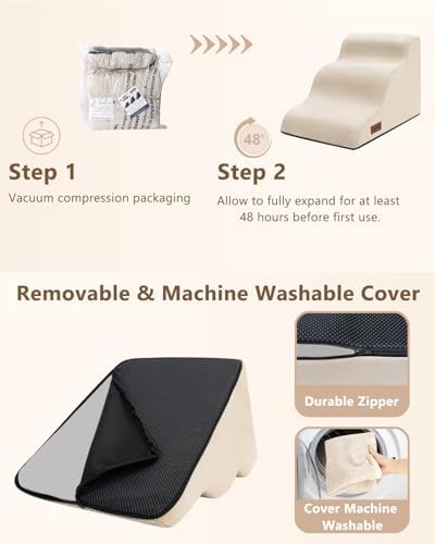 Aodisman Dog Stairs for Small Dogs, 3 Step Dog Ramp for Couch, Non-Slip Steps - Image 4