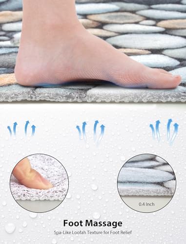 Square Shower Mat, Yonala 32 x 32 Inch Stylish Non Slip Shower Mats - Image 4