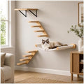 Cat Wall Hammock with Floating Hammock, 2 Four-Step Ladders & 1 Flat Shelf by PELUOMOZ