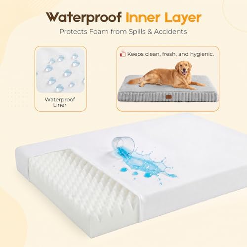 Orthopedic Dog Bed for Large Dog, Waterproof Washable Pet Bed for Crate - Image 5