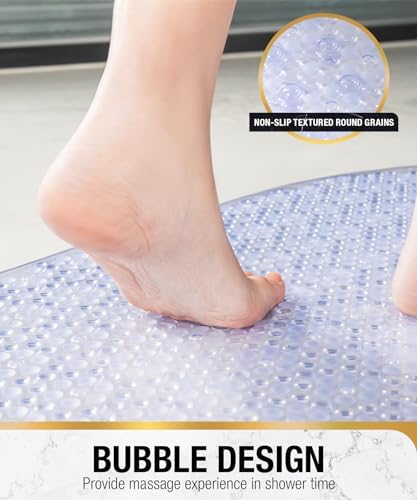 HITSLAM Bathtub Mat Non Slip, 35x16 Inch Bubble Oval Bath Tub Mat - Image 4